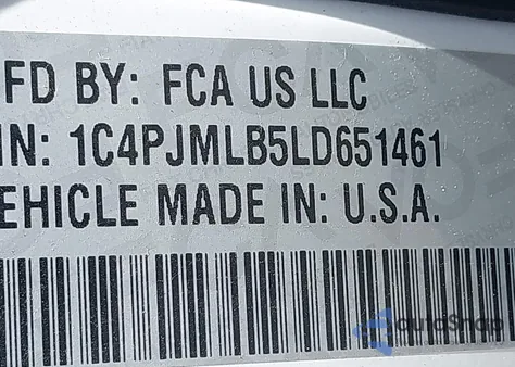 2020 Jeep Cherokee Latitude Plus 4X4 z USA, uszkodzony, nr VIN 1C4PJMLB5LD651461